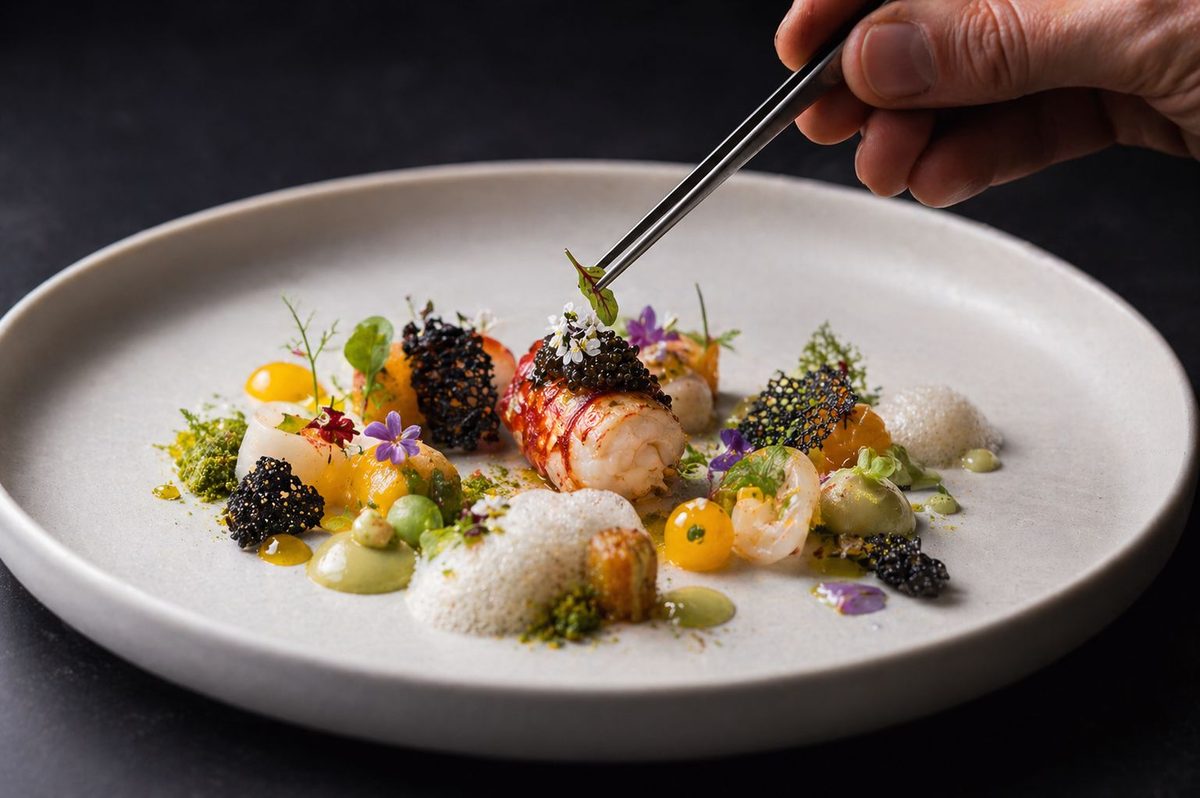 Fine dining precision plating